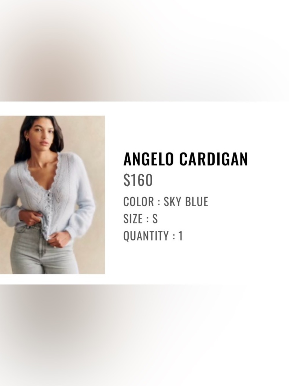 Sezane Angelo Cardigan Sky Blue - Size S